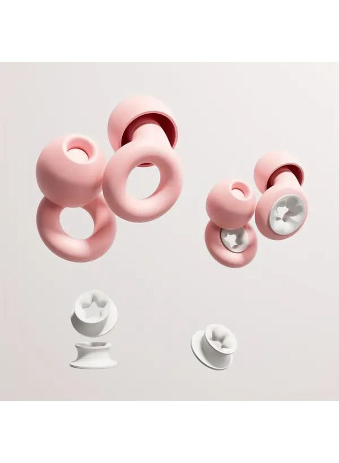2 Sets Black And White Soft Silicone Ear Plugs For Sleep Work And Swim With 8 Pairs Reusable Tips - Image 4
